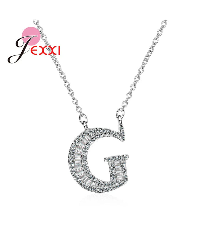 KissICON Z Bling Full Crystal Letter Necklace – 925 Sterling Silver