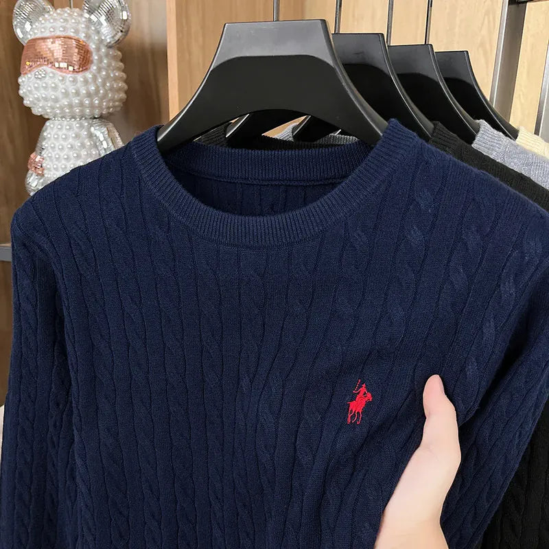 KissICON zang qing / XXL Luxury Mens Jacquard Embroidered Knit Sweater