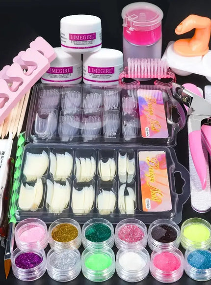 KissICON ZH480 KissIcon Acrylic Nails Kit With Glitter Tips Diy