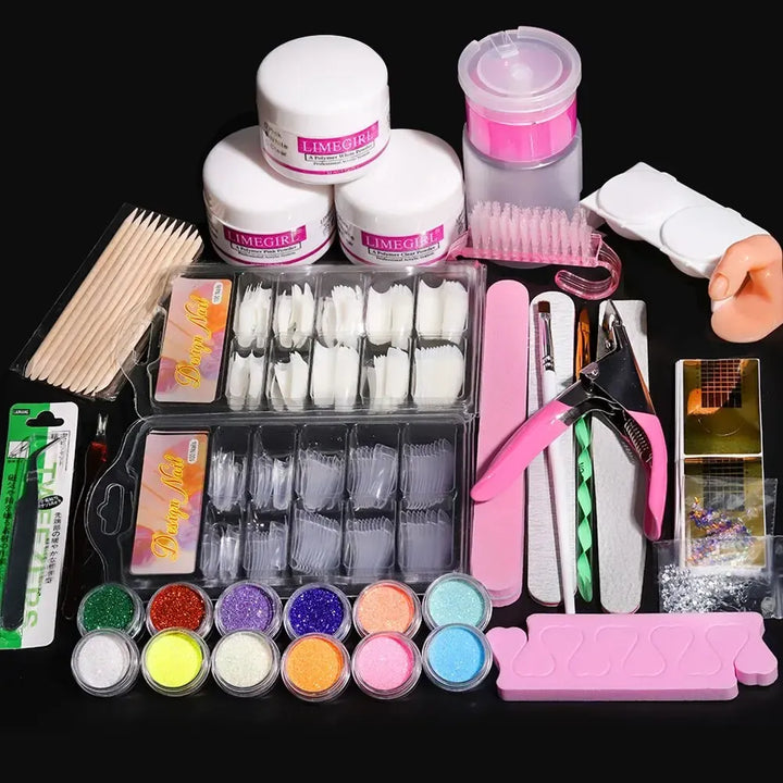 KissIcon Acrylic Nails Kit With Glitter Tips Diy