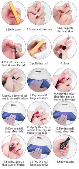 KissICON ZYD45-X4-(3-12) Gel Varnish Kit Professional Nail Gel Set With