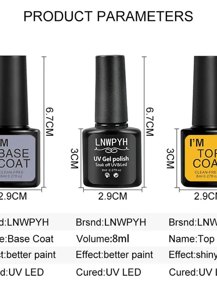KissICON ZYD45-X4-(3-12) Gel Varnish Kit Professional Nail Gel Set With