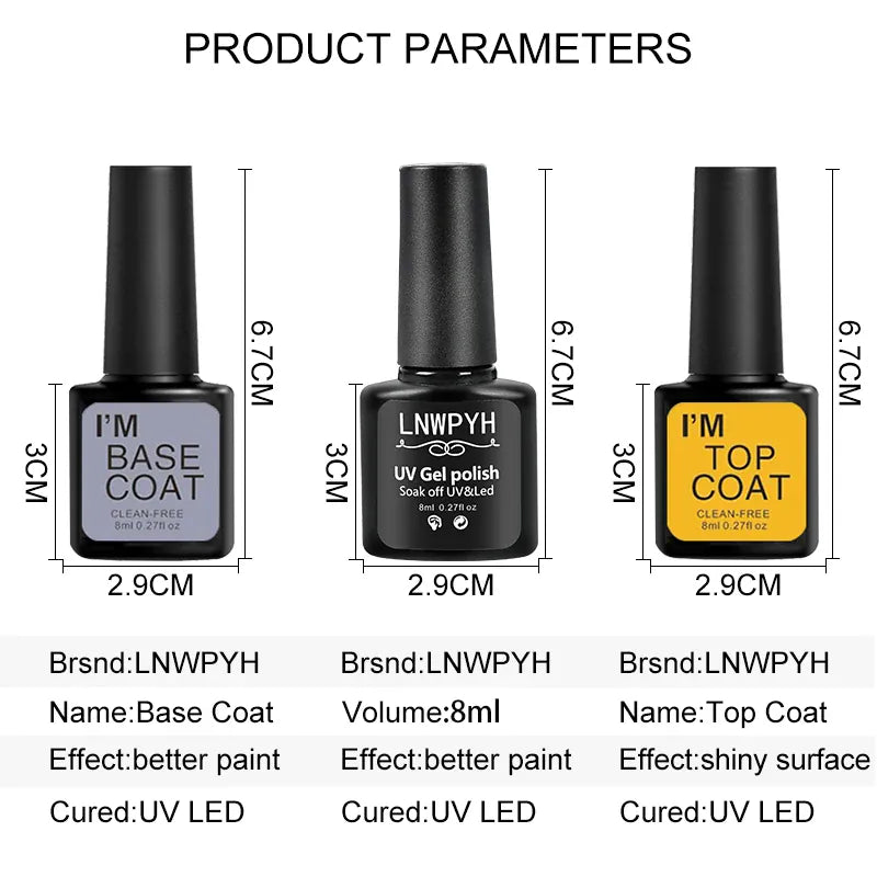 KissICON ZYD45-X4-(3-12) Gel Varnish Kit Professional Nail Gel Set With