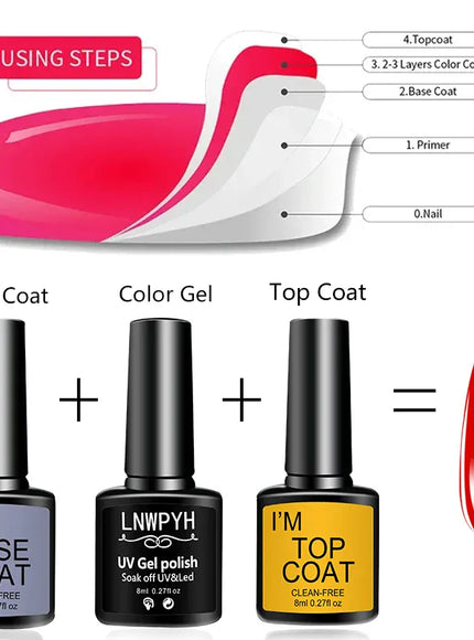KissICON ZYD45-X4-(3-12) Gel Varnish Kit Professional Nail Gel Set With